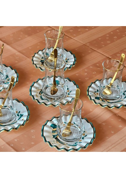 Glore Hüma Altın Yaldızlı Cam Çay Bardağı Seti fırsatları