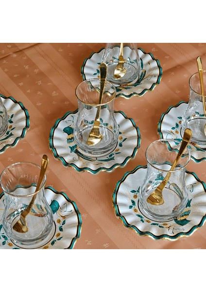 Glore Hüma Altın Yaldızlı Cam Çay Bardağı Seti indirimleri