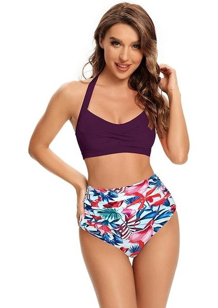 Shekını Kadın Bikini Setleri Iki Parçalı Mayo Mayo Halter Sırtı Açık Bikini Üstü