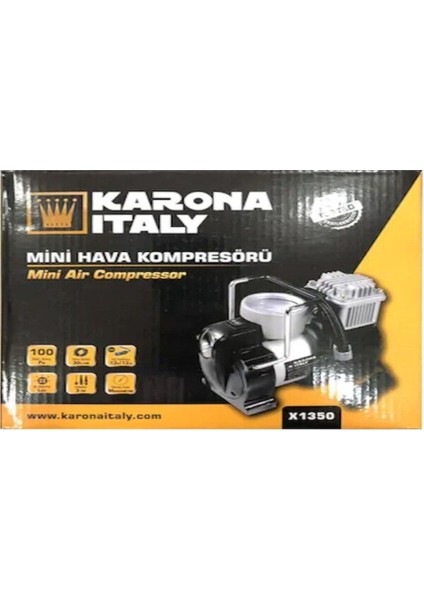 12VOLT Mini Araç Kompresör Güçlü Kompresör 100PS