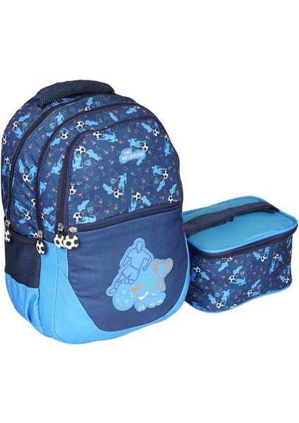 Lacivert Futbol Ilkokul Çantası Beslenme Çantalı 1350-21