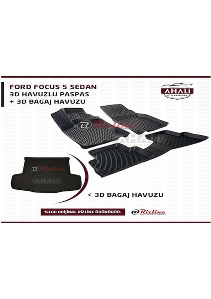 Ford Focus 5 3D Havuzlu Paspas ve Bagaj Havuzu Set