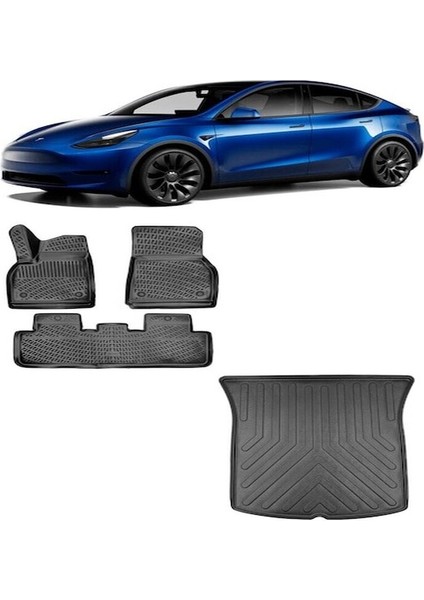 Tesla Model Y Havuzlu Paspas ve Bagaj Havuzu