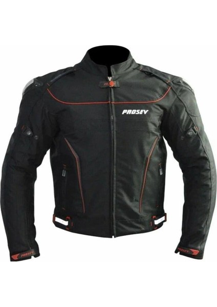 Motosiklet Montu Reflektörlü 4 Mevsim Maxdura Kumaş Hörgüçlü Model Motor Mont Siyah