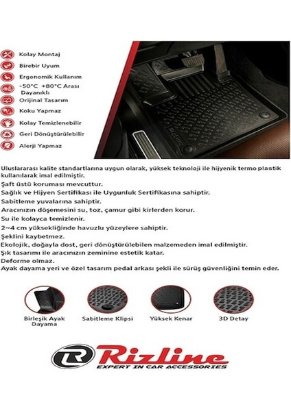 Honda Accord 2025 Model 3D Havuzlu Paspas ve Bagaj Havuzu Set