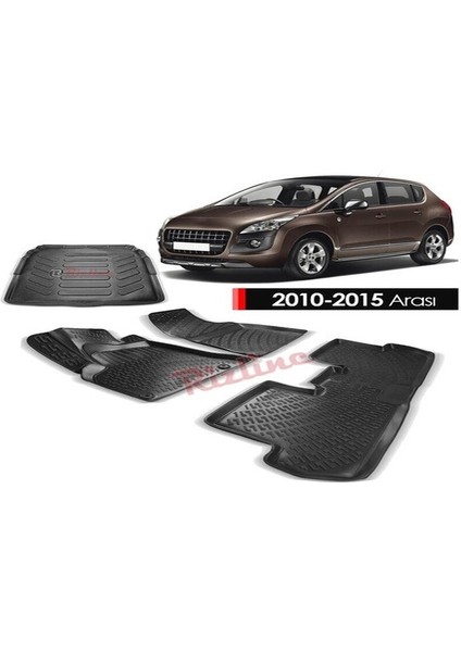 Peugeot 3008 Paspas Bagaj Havuzu 3D Rizline Set 2010-2015 Arası