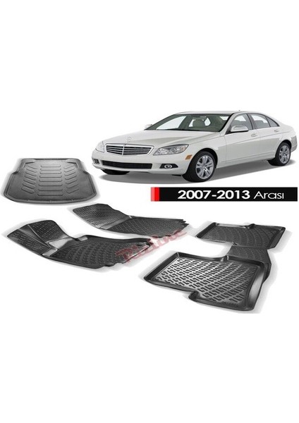 Mercedes C Serisi W204 Paspas Bagaj Havuzu 3D Rizline Plastik Set