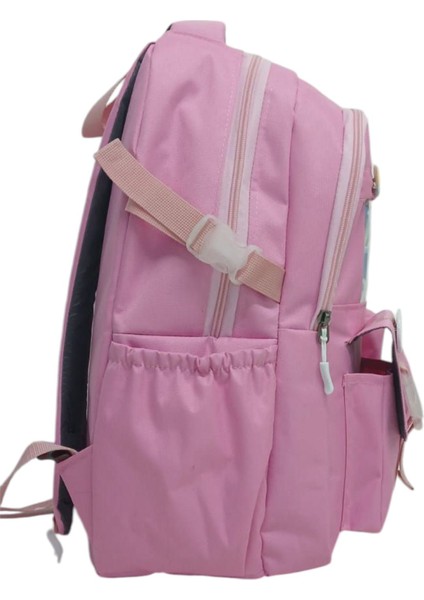 Kore Tarzı 2 Ana Bölmeli Okul Çantası Aksesuarlı Pembe Kız Çocuk Sırt Çantası 44*30*18 cm fırsatları