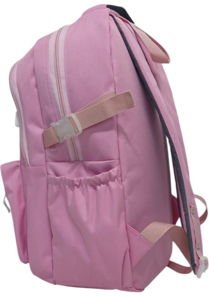 Kore Tarzı 2 Ana Bölmeli Okul Çantası Aksesuarlı Pembe Kız Çocuk Sırt Çantası 44*30*18 cm indirimleri