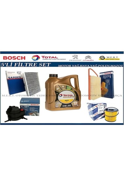 Fiesta 1.4 Tdci Filtre Bakım Seti + Motor Yağı 2002-2009