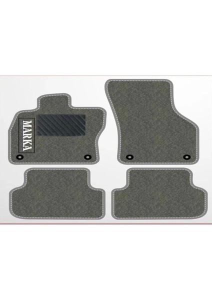 Mercedes S Serisi W221 2006-2013 Long Gri Halı Gri Kenar Petek Topuk