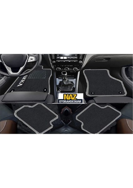 Hyundai I30 2007-2011 Siyah Halı Gri Kenar Petek Topuk