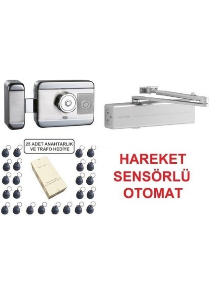 3 Lü Apartman Kapı Seti Hareket Sensörlü Marelli Motorlu Otomat + DC300 Hidrolik Kapı Yayı