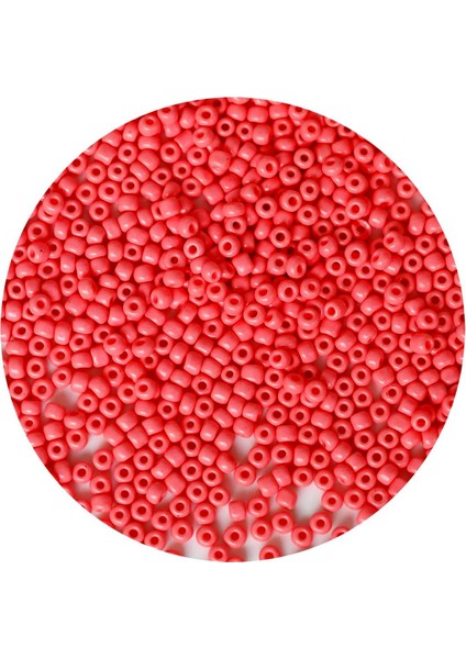 Karpuz Pembesi Renk 4 mm Yaklaşık 220 Adet/20 Gram Cam Boncuk Oya Yazma Bileklik ve Kolye