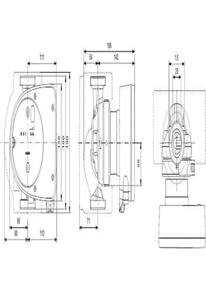 Magna1 25-100(180 Mm) 125-150.000 Kazan Için Frekans Konvertörlü Sirkülasyon Pompası 10MSS 9.5m³/h modelleri