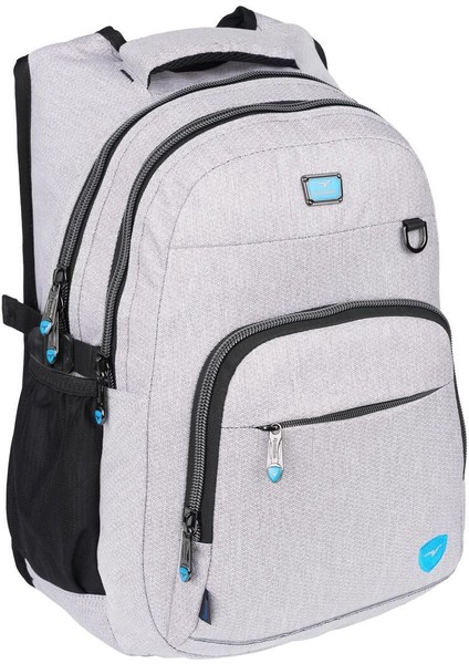 Su Itici Kumaş 4 Bölmeli Kulaklık Çıkış Aparatlı Okul Sırt Çantası RLX2238-AÇIKGRI