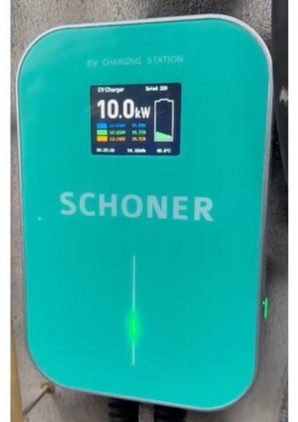 22KW Elektrikli Araç Şarj Istasyonu 6.1 Metre Tip2 Kablolu Trifaze/monofaze