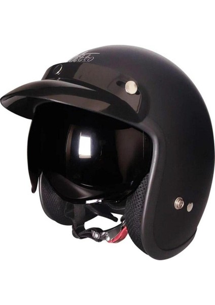 Motosiklet Chopper Cruiser Kaskı Yarım Açık Kask Abs Malzeme Ce Onaylı Güneş Vizörlü Motor Kask indirimleri
