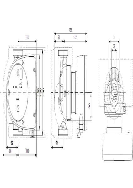 Magna1 32-100(180 Mm) 125-150.000 Kazan Için Frekans Konvertörlü Sirkülasyon Pompası 10MSS 10M³/H modelleri