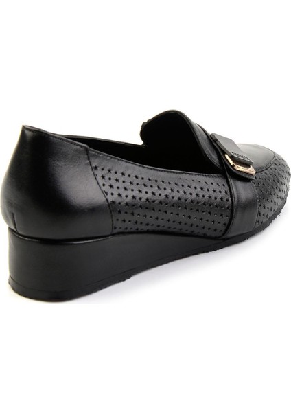 Siyah Leather Kadın Dolgu Topuklu Ayakkabı K01531250003 modelleri