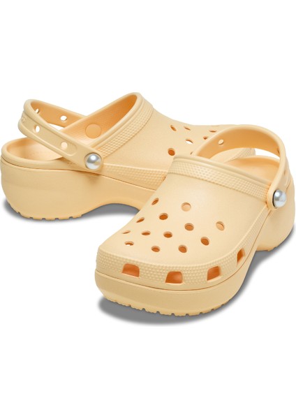 Classic Platform Pearl Clog Topuklu Kadın Terlik 211231