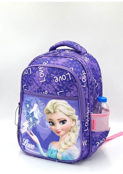 Love Desenli Mor Renk Sırt Ortopedili Beslenmelikli Ilk Okul Sırt Çantası fırsatları