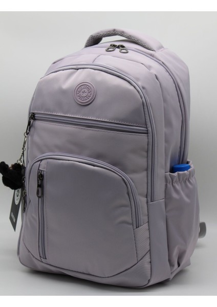 Çok Bölmeli Suya Dayanıklı Kumaş LDC-1710 Modern Okul Çantası Açık Lavanta modelleri