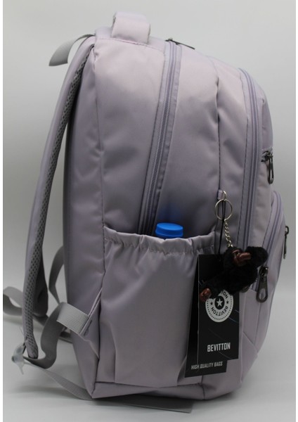 Çok Bölmeli Suya Dayanıklı Kumaş LDC-1710 Modern Okul Çantası Açık Lavanta fırsatları