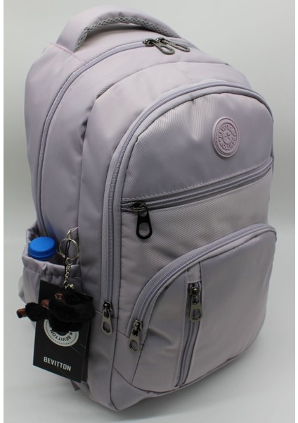 Çok Bölmeli Suya Dayanıklı Kumaş LDC-1710 Modern Okul Çantası Açık Lavanta indirimleri