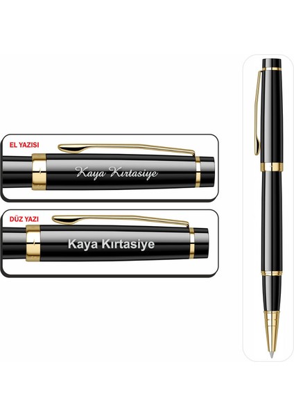 Isminize Özel Scrikss 38 Siyah Altın Klips 3 Lü Set D.k+T.k+V.k