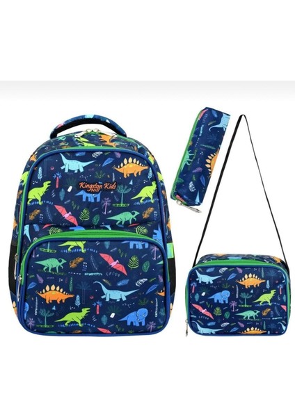 Dijital Baskılı Ilkokul Çantası 3 Lü Set (Çanta + Termal Beslenme + Kalemlik)