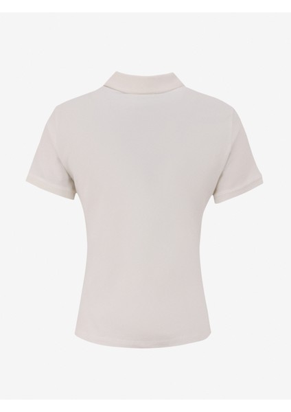 D5SL-TST3598 Beyaz Düz Kadın Polo T-Shirt fiyatları