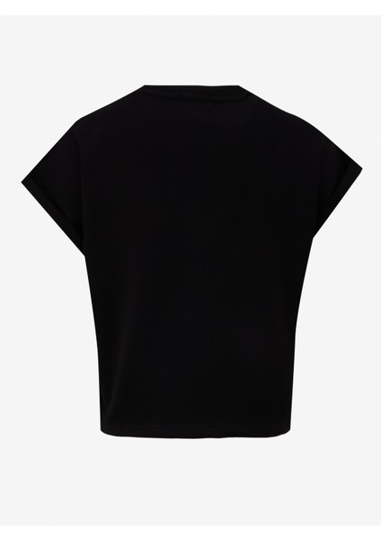D5SL-TST3599 Siyah Bisiklet Yaka Rahat Kalıp Düz Kadın T-Shirt fiyatları
