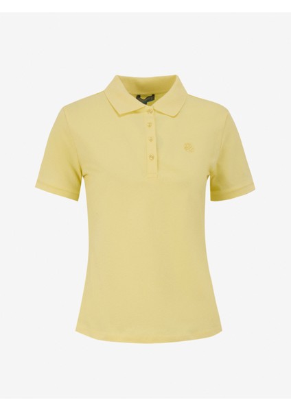 D5SL-TST3598 Sarı Basic Düz Kadın Polo T-Shirt