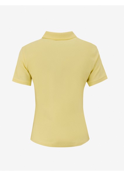 D5SL-TST3598 Sarı Basic Düz Kadın Polo T-Shirt fiyatları