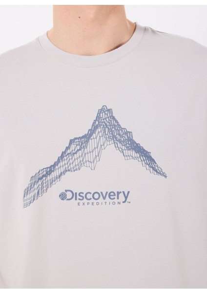 D5SM-TST3775 Gri Bisiklet Yaka Relaxed Baskılı Erkek T-Shirt fırsatları