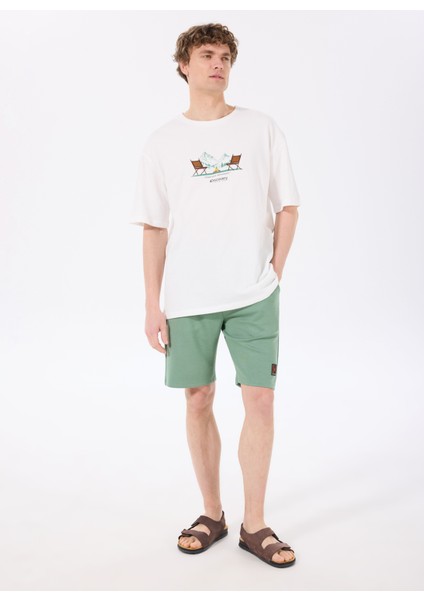 D5SM-TST3742 Ekru Bisiklet Yaka Relaxed Nakışlı Erkek T-Shirt fiyatları