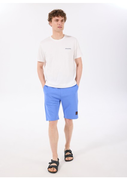 D4SM-SHT3221 Mavi Standart Erkek Sweat Şort