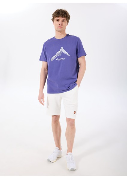 D5SM-TST3775 Mor Bisiklet Yaka Relaxed Baskılı Erkek T-Shirt fiyatları