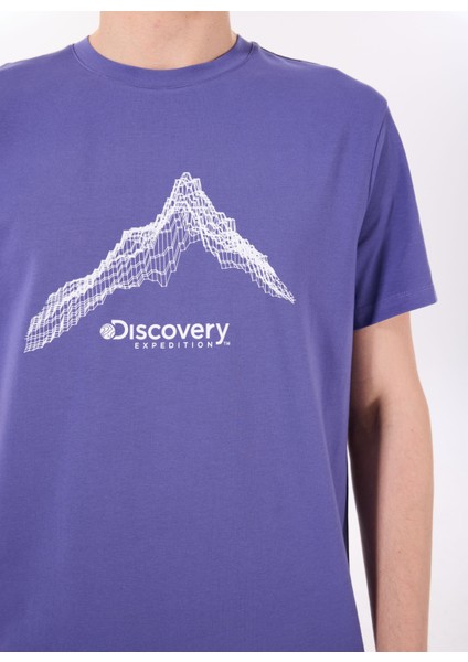 D5SM-TST3775 Mor Bisiklet Yaka Relaxed Baskılı Erkek T-Shirt fırsatları