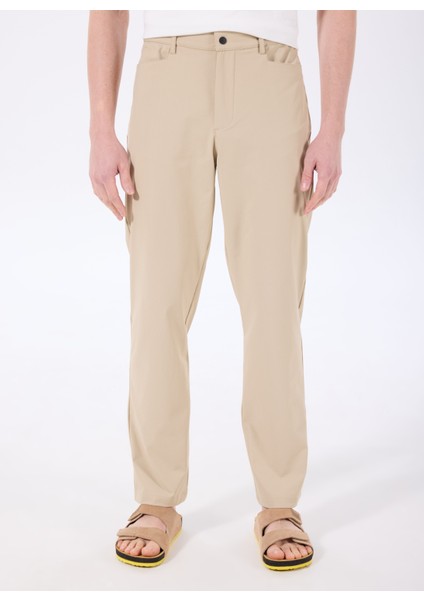 D5SM-PNT3785 Bej Düz Paça Standart Düz Erkek Outdoor Pantolonu modelleri