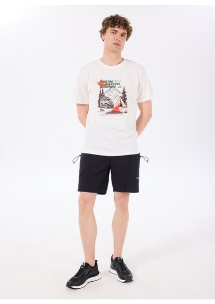 D5SM-TST3838 Kırık Beyaz Bisiklet Yaka Relaxed Baskılı Erkek T-Shirt fiyatları