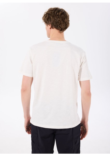 D5SM-TST3838 Kırık Beyaz Bisiklet Yaka Relaxed Baskılı Erkek T-Shirt indirimleri