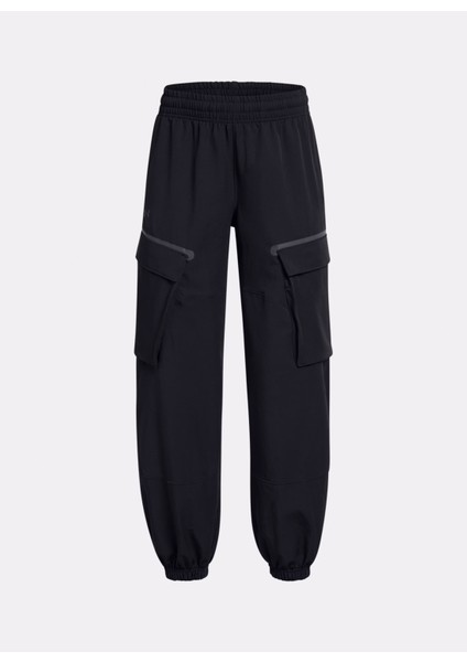 1386481-001 Ua Unstoppable Cargo Pa Lastikli Bel Loose Fit Siyah Kadın Eşofman Altı