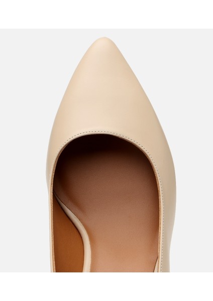 01AYH304150A310 KADIN Deri Bej Esnek Tabanlı Stiletto