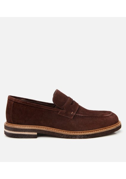 02AYH304680A480 ERKEK Süet Deri Kahverengi Hafif Tabanlı Loafer