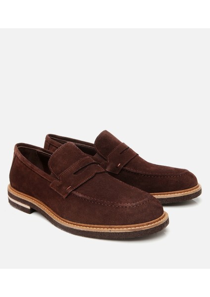 02AYH304680A480 ERKEK Süet Deri Kahverengi Hafif Tabanlı Loafer