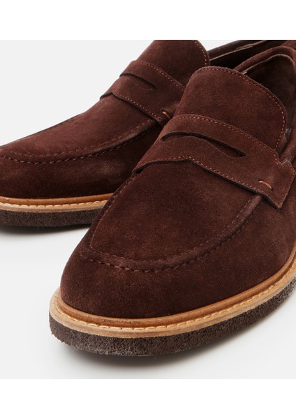 02AYH304680A480 ERKEK Süet Deri Kahverengi Hafif Tabanlı Loafer