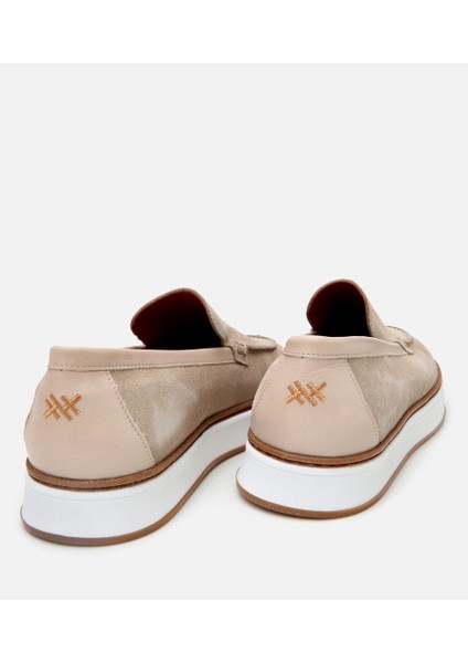 02AYH303000A310 ERKEK Süet Deri Bej Loafer