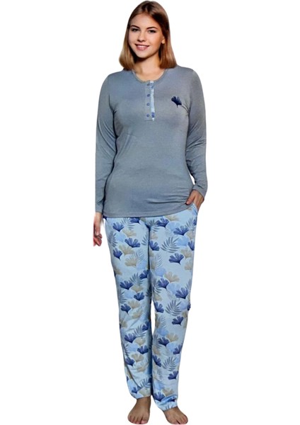 Limissi Viskon Alt Desenli Pijama Takımı